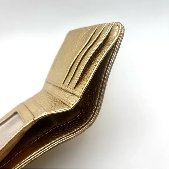 Michael Kors Metallic Gold Leather Wallet - Picture 6 of 10